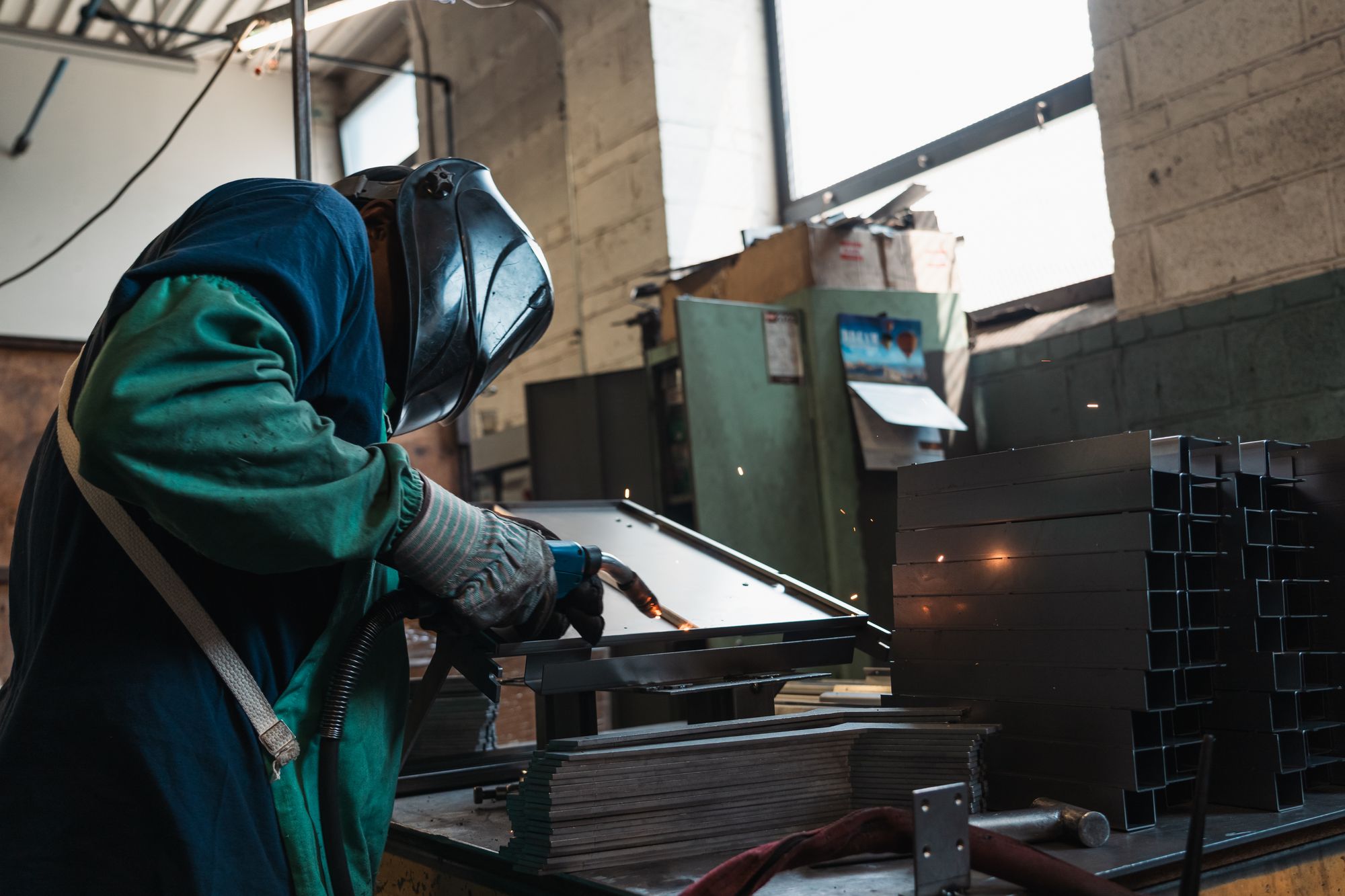 Welding on the shop floor at an Elmsley Keystone facility